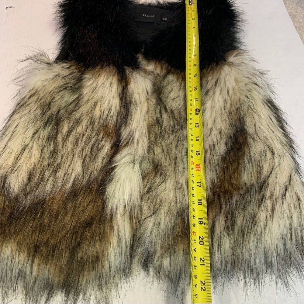 ARITZIA Talula fur vest black brown cream colours size XXS - Picture 8 of 13